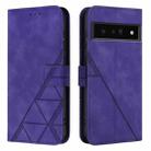 For Google Pixel 6 Pro Crossbody 3D Embossed Flip Leather Phone Case(Purple) - 2