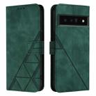 For Google Pixel 6 Pro Crossbody 3D Embossed Flip Leather Phone Case(Dark Green) - 2
