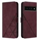 For Google Pixel 6 Pro Crossbody 3D Embossed Flip Leather Phone Case(Wine Red) - 2