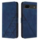 For Google Pixel 6a Crossbody 3D Embossed Flip Leather Phone Case(Blue) - 2