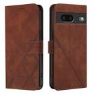 For Google Pixel 7 Crossbody 3D Embossed Flip Leather Phone Case(Brown) - 2