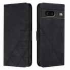 For Google Pixel 7 Crossbody 3D Embossed Flip Leather Phone Case(Black) - 2