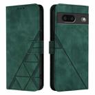 For Google Pixel 7 Crossbody 3D Embossed Flip Leather Phone Case(Dark Green) - 2