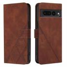 For Google Pixel 7 Pro Crossbody 3D Embossed Flip Leather Phone Case(Brown) - 2