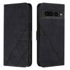 For Google Pixel 7 Pro Crossbody 3D Embossed Flip Leather Phone Case(Black) - 2