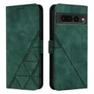 For Google Pixel 7 Pro Crossbody 3D Embossed Flip Leather Phone Case(Dark Green) - 2