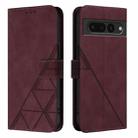 For Google Pixel 7 Pro Crossbody 3D Embossed Flip Leather Phone Case(Wine Red) - 2