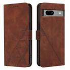 For Google Pixel 7a Crossbody 3D Embossed Flip Leather Phone Case(Brown) - 2