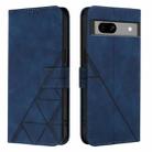 For Google Pixel 7a Crossbody 3D Embossed Flip Leather Phone Case(Blue) - 2
