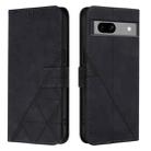 For Google Pixel 7a Crossbody 3D Embossed Flip Leather Phone Case(Black) - 2