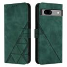 For Google Pixel 7a Crossbody 3D Embossed Flip Leather Phone Case(Dark Green) - 2