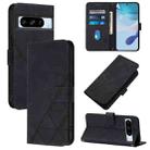 For Google Pixel 8 Pro Crossbody 3D Embossed Flip Leather Phone Case(Black) - 1