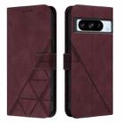 For Google Pixel 8 Pro Crossbody 3D Embossed Flip Leather Phone Case(Wine Red) - 2