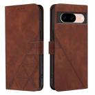 For Google Pixel 8a Crossbody 3D Embossed Flip Leather Phone Case(Brown) - 2