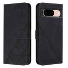 For Google Pixel 8a Crossbody 3D Embossed Flip Leather Phone Case(Black) - 2