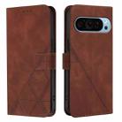 For Google Pixel 9 Pro XL Crossbody 3D Embossed Flip Leather Phone Case(Brown) - 2