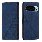 For Google Pixel 9 Pro XL Crossbody 3D Embossed Flip Leather Phone Case(Blue) - 2