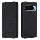 For Google Pixel 9 Pro XL Crossbody 3D Embossed Flip Leather Phone Case(Black) - 2