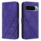 For Google Pixel 9 Pro XL Crossbody 3D Embossed Flip Leather Phone Case(Purple) - 2