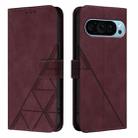 For Google Pixel 9 Pro XL Crossbody 3D Embossed Flip Leather Phone Case(Wine Red) - 2