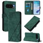For Google Pixel 10 / 10 Pro+ Crossbody 3D Embossed Flip Leather Phone Case(Dark Green) - 1