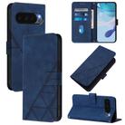 For Google Pixel 10 Pro XL Crossbody 3D Embossed Flip Leather Phone Case(Blue) - 1
