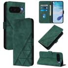 For Google Pixel 10 Pro XL Crossbody 3D Embossed Flip Leather Phone Case(Dark Green) - 1