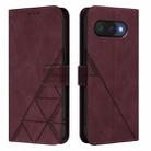 For Google Pixel 9a Crossbody 3D Embossed Flip Leather Phone Case(Wine Red) - 2