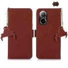 For Realme C67 4G Genuine Leather Magnetic RFID Leather Phone Case(Coffee) - 1