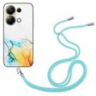 For Xiaomi Redmi Note 13 Pro 4G / Poco M6 Pro 4G Hollow Marble Pattern TPU Phone Case with Neck Strap Rope(Yellow) - 1