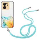 For Xiaomi 13T / 13T Pro Hollow Marble Pattern TPU Phone Case with Neck Strap Rope(Yellow) - 1