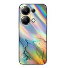 For Xiaomi Redmi Note 13 Pro 4G / Poco M6 Pro 4G Laser Marble Pattern Clear TPU Protective Phone Case(Yellow) - 1