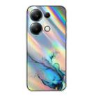 For Xiaomi Redmi Note 13 Pro 4G / Poco M6 Pro 4G Laser Marble Pattern Clear TPU Protective Phone Case(Blue) - 1