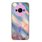 For Xiaomi Redmi A3 4G Laser Marble Pattern Clear TPU Protective Phone Case(Pink) - 1