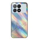 For Xiaomi Redmi K70E / Poco X6 Pro 5G Laser Marble Pattern Clear TPU Protective Phone Case(Grey) - 1