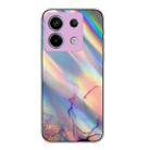 For Xiaomi Poco X6 5G Laser Marble Pattern Clear TPU Protective Phone Case(Pink) - 1