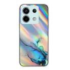 For Xiaomi Poco X6 5G Laser Marble Pattern Clear TPU Protective Phone Case(Blue) - 1