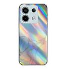 For Xiaomi Poco X6 5G Laser Marble Pattern Clear TPU Protective Phone Case(Grey) - 1