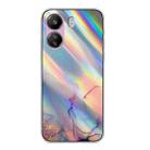 For Xiaomi Redmi 13C 4G / Poco C65 Laser Marble Pattern Clear TPU Protective Phone Case(Pink) - 1