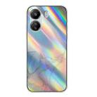 For Xiaomi Redmi 13C 4G / Poco C65 Laser Marble Pattern Clear TPU Protective Phone Case(Grey) - 1