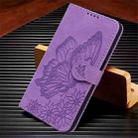 For Samsung Galaxy A36 5G Retro Skin Feel Butterflies Embossing Horizontal Flip Leather Phone Case(Purple) - 2
