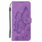 For Samsung Galaxy A36 5G Retro Skin Feel Butterflies Embossing Horizontal Flip Leather Phone Case(Purple) - 3