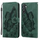 For Samsung Galaxy A17 5G / A26 5G Retro Skin Feel Butterflies Embossing Horizontal Flip Leather Phone Case(Green) - 1