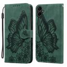 For Samsung Galaxy A07 4G / A06 4G Retro Skin Feel Butterflies Embossing Horizontal Flip Leather Phone Case(Green) - 1