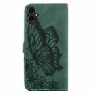 For Samsung Galaxy A07 4G / A06 4G Retro Skin Feel Butterflies Embossing Horizontal Flip Leather Phone Case(Green) - 3