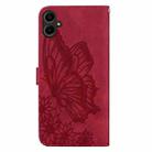 For Samsung Galaxy A07 4G / A06 4G Retro Skin Feel Butterflies Embossing Horizontal Flip Leather Phone Case(Red) - 3
