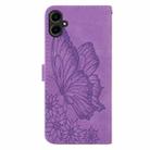 For Samsung Galaxy A07 4G / A06 4G Retro Skin Feel Butterflies Embossing Horizontal Flip Leather Phone Case(Purple) - 3