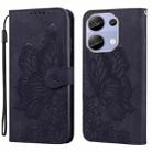 For Xiaomi Redmi Note 13 Pro 4G Retro Skin Feel Butterflies Embossing Horizontal Flip Leather Phone Case(Black) - 1