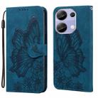 For Xiaomi Redmi Note 13 Pro 4G Retro Skin Feel Butterflies Embossing Horizontal Flip Leather Phone Case(Blue) - 1