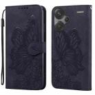 For Xiaomi Redmi Note 13 Pro+ 5G Retro Skin Feel Butterflies Embossing Horizontal Flip Leather Phone Case(Black) - 1